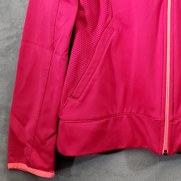 Adidas Lightweight Hooded Running Jacket Deep Pink with Orange Trim Size… - Picture 13 of 14